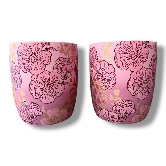 Pink Peacock Floral Mug with Gold Foil Accents - Picture 3 of 10